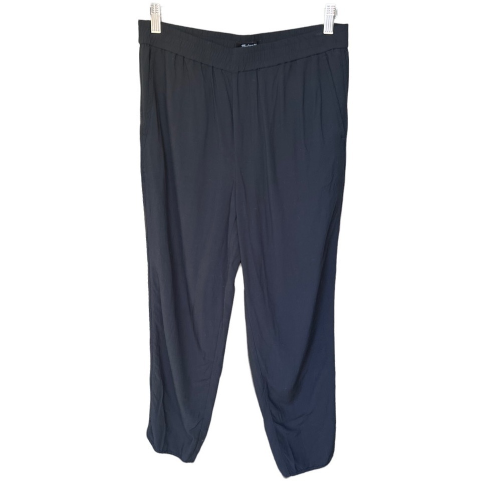 Madewell - Dolphin Hem Track Trousers Black Casual Pants Sz M - Picture 3 of 7